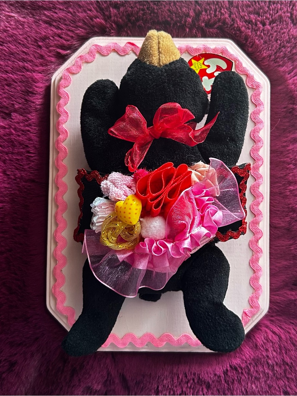 Bear Plushie Faux Taxidermy - TY Blackie Beanie Baby